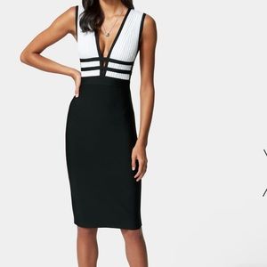 NWT Bebe plunge neck bandage dress